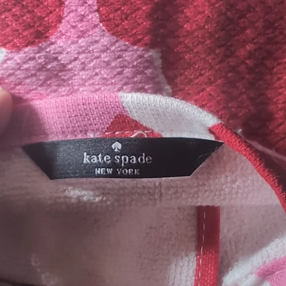 NWT Kate Spade Heart and Lip Print Red White 100% Cotton Kitchen Towel set of 2